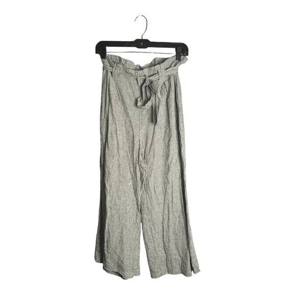 Max Studio Gray and White Striped Belted Wide Leg Pants Size Small - Picture 1 of 6